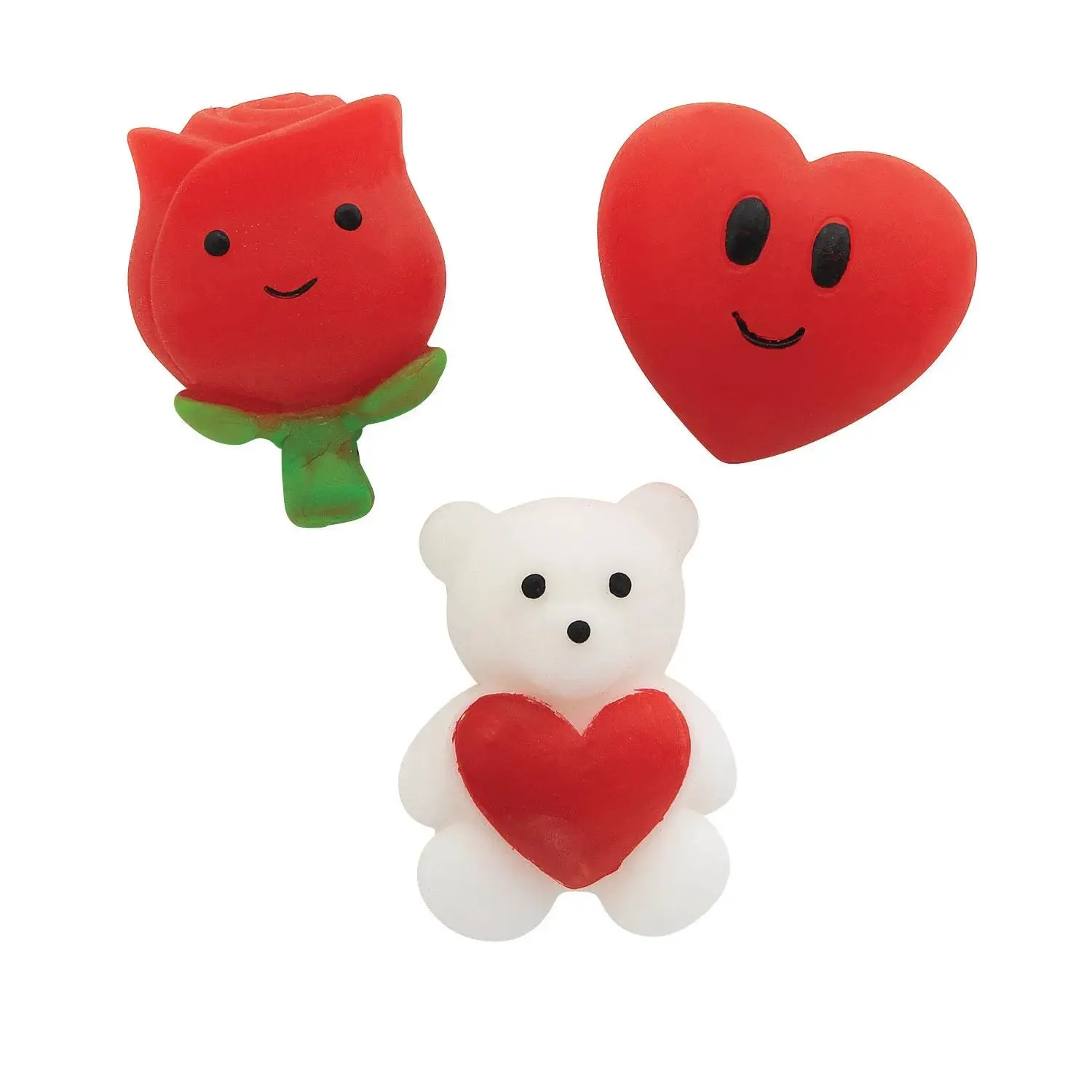 Stuffed Mini Valentine’s Day Mochi Assortment - 24 Pc, Pocket Stress Relief Squishables, Squishy Hunting Collectibles for Oriental Trading Company Fans