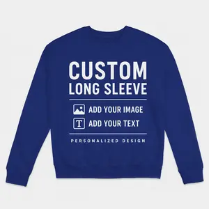 Personalized Long Sleeve Sweatshirt, Custom Photo Text Crewneck Pullover for Gifts, Teams, Events & Daily Wear Father's Day gifts, gifts for men, Independence Day gifts, funny shirts,gifts for women,good graphic tees,humorous tshirt men,trendy t-shirts
