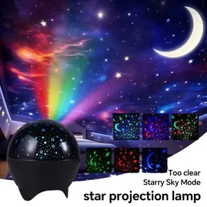 Modern Universe Night Light with Star Moon Design, Energy-Saving Space Theme Lamp, Plastic Atmosphere Light for Bedroom, Party, Home Decor