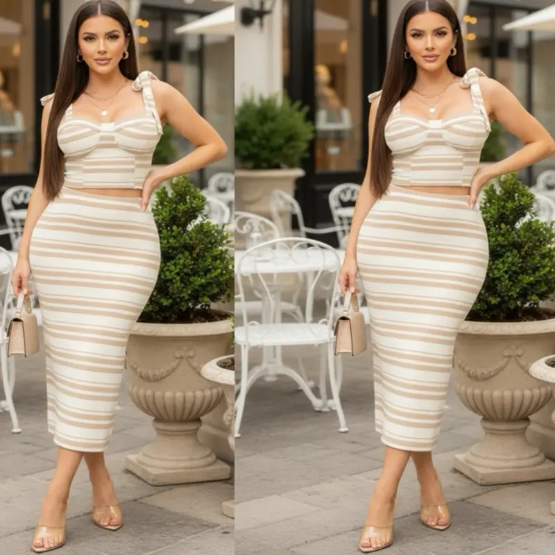 Tatiana89-Women's Top and Skirt Set