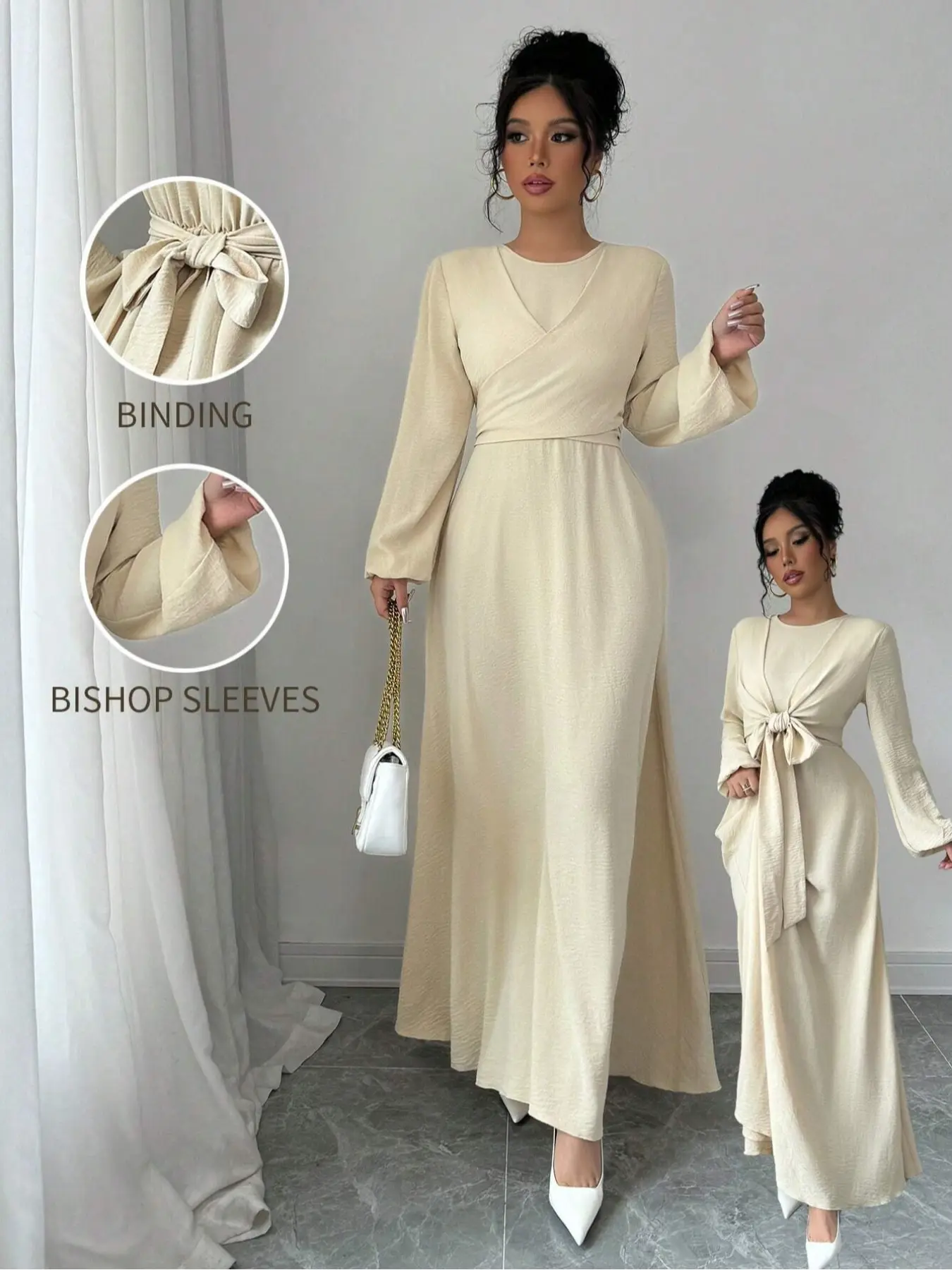 abaya bridesmaid dresses BARI Bridal Wrap Dress  BAHRII