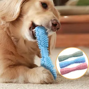 1pc Durable Dog Chew Stick, Toothbrush for Tooth Cleaning and Massage - Soft Rubber Pet Toy
