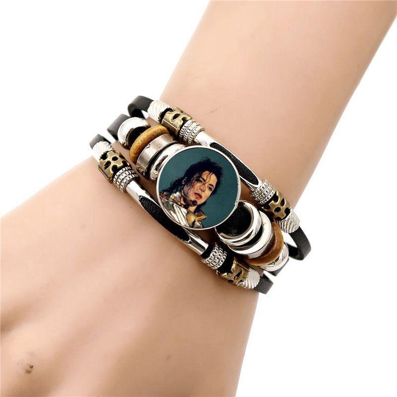 MJ Bracelet & Wristband Set for Boys Girls Stylish Jewelry Inspired by Iconic Artist Versatile Fun Accessory for Casual Outings Special Events