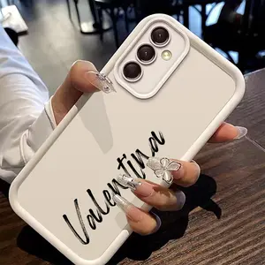 Phone Case - Personalized Phone Cover with Any Name, Featuring a Minimalist Vertical Script Design, Shock-Resistant Protection for Various for Samsung Galaxy Models Including A04S, A10S, A11, A12, A13, A14, A15, A16, A17, F12, M11, And M12