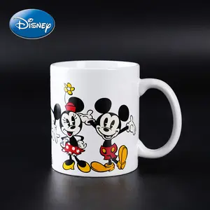 1PC Disney Official Licensed Mickey Series Mouse White Background Graffiti Cartoon Cute High Value Ceramic Mug Disney Character Novelty Gift