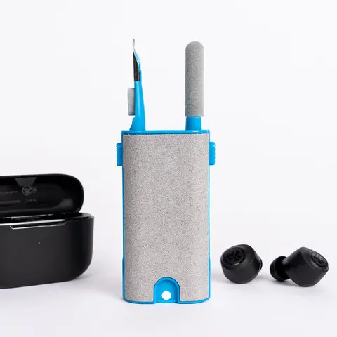 Jlab Cleaning Kit Grey for Headphones Phones Earbuds & Other Electronics with Brush Cloth & Refillable Spray Camera Lens Camera Cleaner