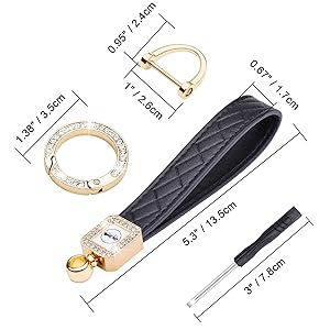 Wisdompro Bling Leather Car Keychain, Universal Microfiber Leather Key FOB Keychain Key Chain Holder Accessories Wisdompro Bling Leather Car Keychain, Universal Microfiber Leather Key FOB Keychain Key Chain Holder Accessories