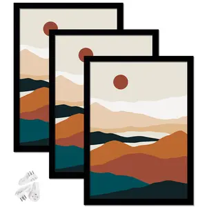 Black 10x14 Picture Frame Set of 3, High Transparent Frame for 10 By 14 Photo Collage Canvas Poster Size Wall Mount and Tabletop Horizontally Vertically (Black, 10 x 14 inches) Decor Gift