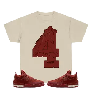 Number 4 Shirt to Match Retro 4 Brick, Jordan 4 Brick by Brick Sneaker Tee Graphic Unisex T-Shirt Menswear