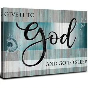 1pc Christian Canvas Wall Art Teal Decor Bible Verse Wall Decor Bedroom Living Room Dandelion Canvas Picture Religious Quotes Poster Rustic Turquoise Divine Home Graphic Picture Printing Inkjet Craft Canvas Print Decor Art Home Decor Beautiful Decorative