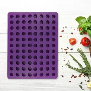 88-Boxes Silicone Ice Cube Mold, Food-Grade Round Mini Ice Tray, Whiskey Ice Ball Maker, Pet Food Feeder, Non-Stick High-Temp