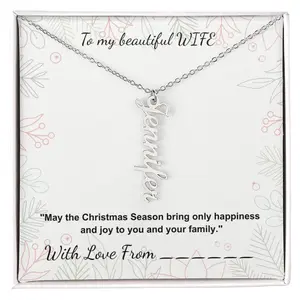 Custom Multi Vertical Name Necklace - Personalized Pendant Necklace for Women