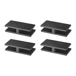 【Spotlight Day】VEVOR Glass Clamp, 4 PCS Rectangle Glass Railing Bracket for 0.31 "-0.47 " Tempered Glass, 304 Stainless Steel Glass Mounting Clamp, 0.2” Thick Glass Shelf Bracket for Balcony, Garden, Pool, Stair