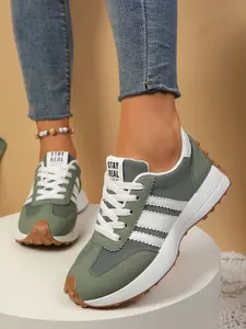 Women's Spring New Thick Sole Student Casual Anti-Slip Sports Shoes, Trendy Design, Comfortable and Stylish, Perfect for Daily Wear, Patchwork Design Sneakers