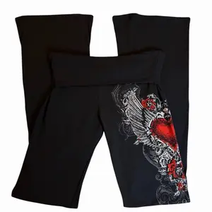 Bloody valentine foldover flared leggings