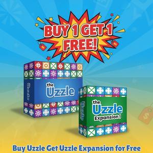 The Uzzle Original Board Game + Expansion Pack | Fast-Paced Family Puzzle Game | Ages 4+ | 100 Challenges | 4 Difficulty Levels | Pattern Matching Block Game