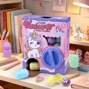 Children's Unicorn themed Mini Capsule Toy Machine, Miniature set, Twist Egg Machine Toys, DIY Twist Egg Puzzle Toy Gift for Girls, Twist Egg Catcher Toy Blind Box, Blind Bag Surprise Doll Set, suitable for Christmas blind boxes for 8+