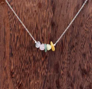 Handmade CANCER Custom Crystal Chip Necklace | Healing Crystal Astrology/Zodiac Necklace | Silver and Gold Chain Dainty Gemstone Jewelry | Birthday & Anniversary