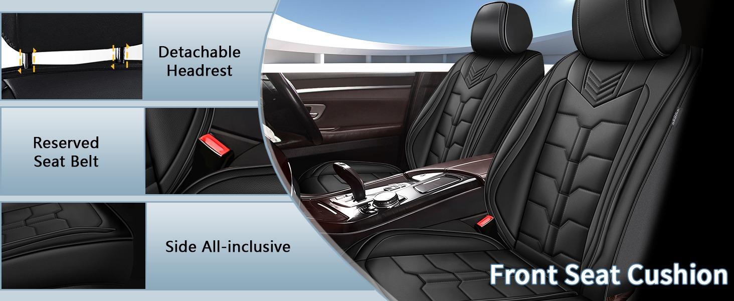 Seat Covers Faux Leather Car 5 Seat For Toyota Tacoma 2007-2023 Crew Cab Full Set Seat Cushion Pad