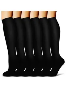 6 Pairs Compression Calf Socks: Lightweight Fit for Yoga, Hiking & Every Workout