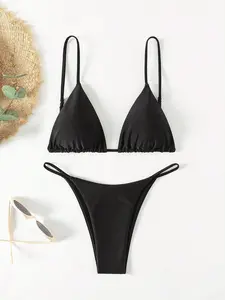 LUSHLACE Bikini Set Solid Color Sexy Swimsuit Summer Beach