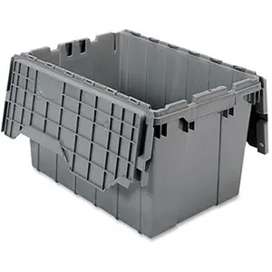 212 MAIN Akro-Mils AKM39120GREY 12 gal Attached Lid Compartment Storage Box - Lockable, Stacking, with Handle (for Textiles & Sewing Tool Kits Organization)
