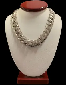 Ali Jewelers 12mm CZ Solid Miami Cuban Chain - Silver Unisex Costume Jewelry Necklaces, Chains