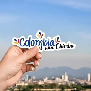 Sticker "Colombia es una Chimba" in Waterproof Vinyl, Decoration for Laptop, Tumblers, Phones, Cars, Durable Adhesive for Smooth Surfaces Arte Comercial PRO