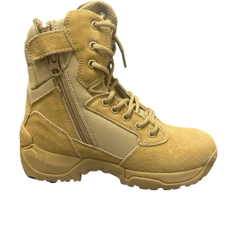 Safara Men's 8-in Durable Mid-Calf Military-Style Tactical Hiking Combat Boots, Casual Outdoor Tactical Hiking Footwear, Available in Wheat or Black, Tactical Hiking Boot