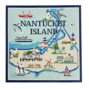 Bradley Needlepoint NTG KB240 Nantucket Map on 18 mesh