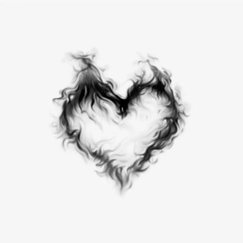 Smoky heart temporary tattoo sticker hiding undefined love, niche waterproof, long-lasting suitable for both women and men