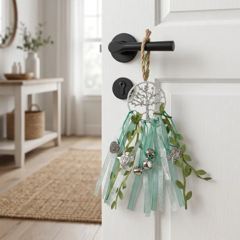 Tree of Life Wind Chimes, Boho Hanging Wind Chime with Bells & Leaves, Bohemian Decor for Garden Patio Porch Window, Unique Gift