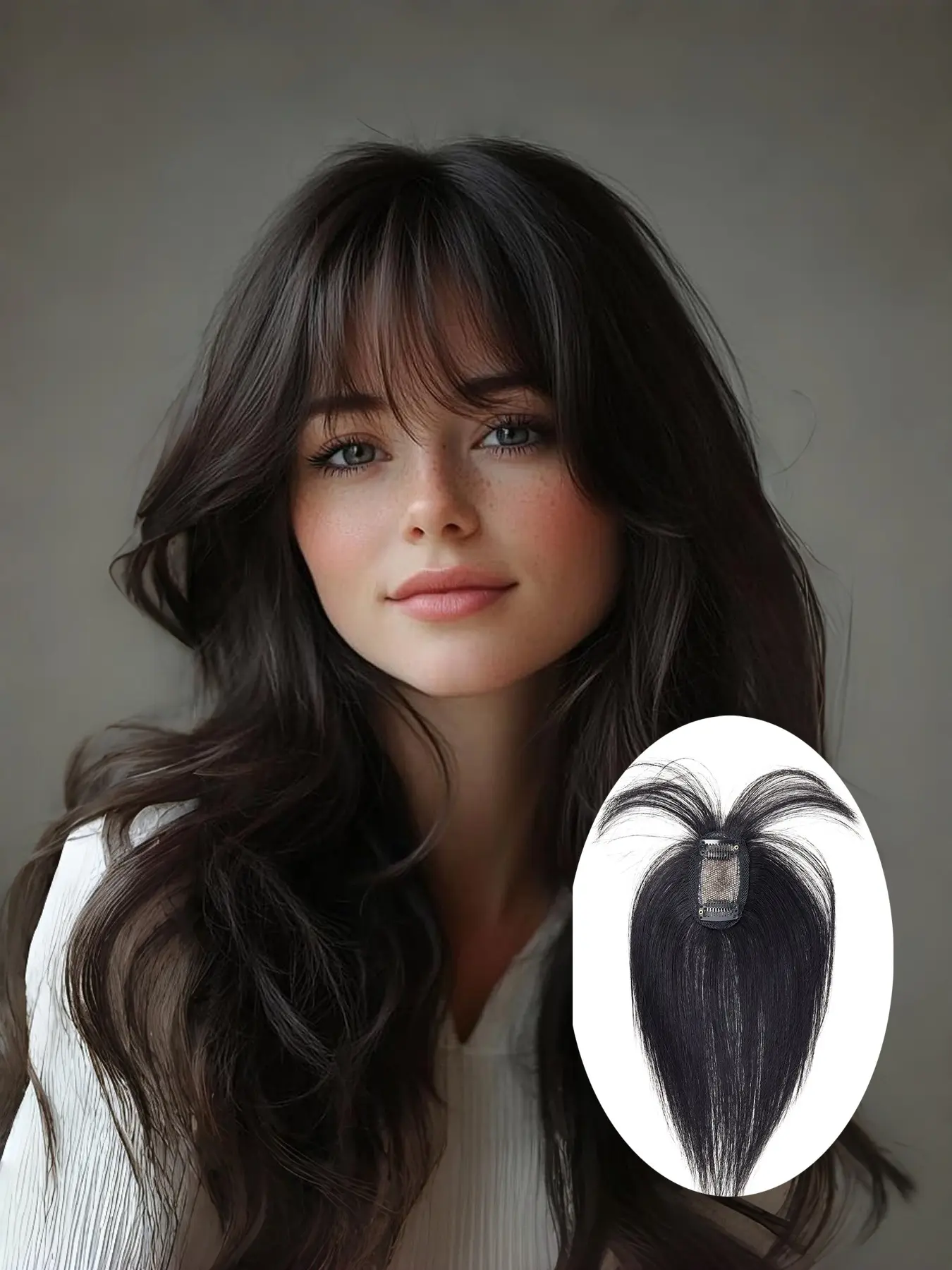 Real Human Hair Toppers for Women, 10 Inch Clip in Bangs, 150% Density Silk Base, Medium with Blonde, Boho Style