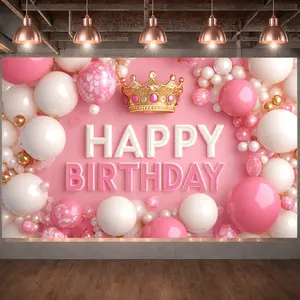 Happy Birthday Banner Balloons Yard Sign Party Supplies Set for Boys Girls Festive Celebration All Ages Versatile Ornaments