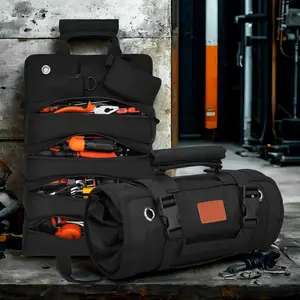 Portable Rolling Tool Bag, Multi-functional Tool Organizer with 2 Detachable Bags, Heavy Duty Tool Storage Bag for Mechanics, Electricians and Hobbyists, Motorcycle, Truck, Parts