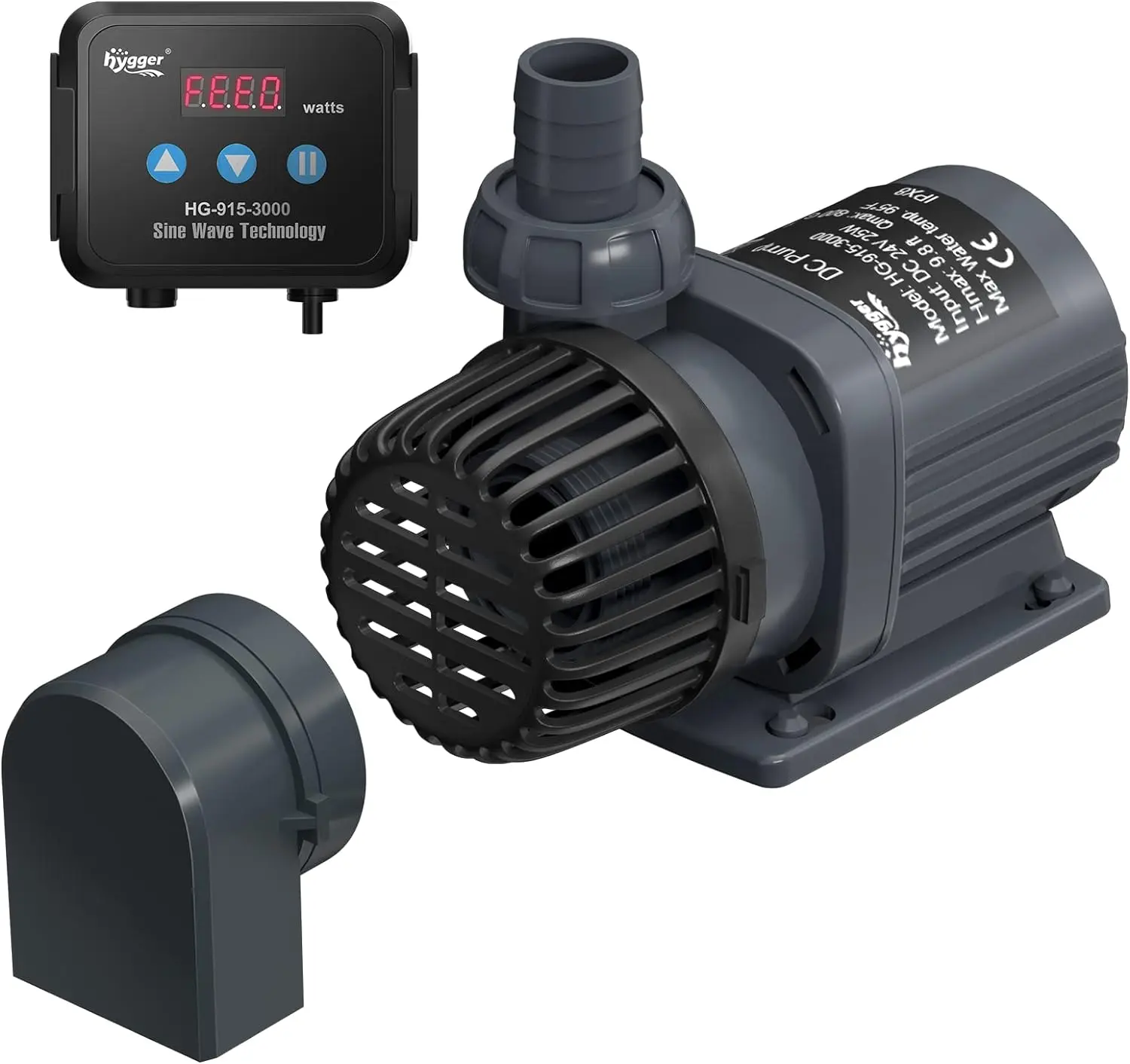 hygger Aquarium Return Pump with LCD Display, Adjustable Flow Inline-Submersible Aquarium Filter Pump, Powerful Energy-Saving Device for Saltwater Fish Tanks & Reef Setups