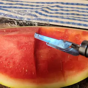 2-Pack 2-In-1 Stainless Steel Fruit Cutter Watermelon Fork Slicer Cutting Tool, Watermelon Fork Cutter for Home Party Camping Kitchen Gadget (1 Pcs)