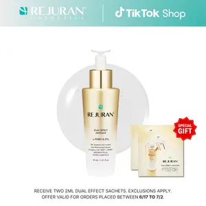 REJURAN Dual Effect Ampoule, DOT DUAL c-PDRN - Rejuvenating Face Serum for Radient Glass Skin, Wrinkle and Fine Line Treatment, Firming, and Deep Hydration, Korean Skincare (1.01 fl oz)
