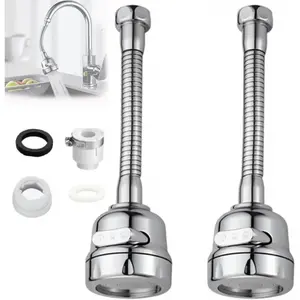 2 pcs Kitchen Faucet Sprayer Attachment, Movable Faucet Extender for Kitchen Sink, 360° Rotatable Sink Faucet Head Anti-Splash Tap Booster Shower and Water Saving Faucet for Kitchen