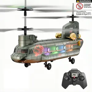 3.5CH RC Helicopter Toy - Remote Control Chinook Military Aircraft with LED Lights & Gyro, Perfect Gift for Beginners & Aviation Fans（Users need to prepare 3 AAA batteries）