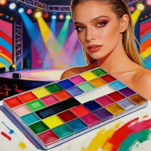 36-Color Body Paint Set, Cosmetic, Perfect for Valentine's Day and Makeup Parties, Natural Finish, Ideal for Face Painting, Single Item Beauty Cream