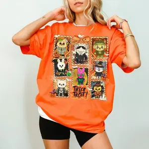 Trick or Treat Halloween Chibi Members Shirt – Unisex Cotton Tee for Music Fans & Country Lovers