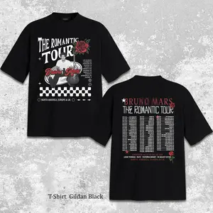 Mr 24k The Romantic Tour T-Shirt Vintage Washed Graphic Tee, Concert Tour Dates Back Print Shirt, Music Fan Gift, Retro Mr 24k Tee, Unisex Oversized Shirt, Summer Outfit Trendy Fashion, Retro 90s Music Style, New Tour 2026 Gift For Fans Classic