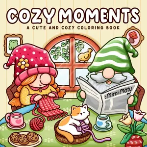 Cozy Moments: Coloring Book for Adults and Teens Featuring Cute Designs of Gnome Characters in Relaxing Moments and Comfy Spaces for Stress Relief, Paperback