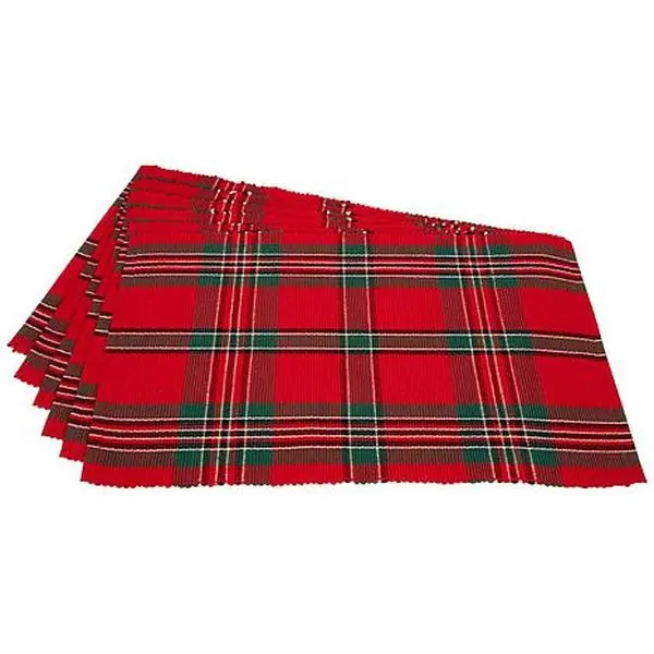 Design Imports Holiday Plaid Placemat Set of 6