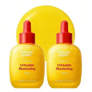 3pcs EQUALBERRY Vitamin Illuminating Radiant Serum - 1.01oz/30ml Brightening Vitamin C Serum with Niacinamide, Ceramide, Hyaluronic Acid for Skin Barrier Strength, Hydration