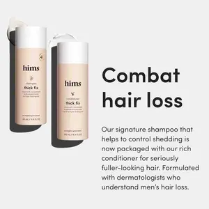 Hims Thick Fix Shampoo and Conditioner Set for Men- Thickening, Moisturizing, Reduces Shedding- Color Safe Hair Loss Shampoo and Conditioner- 2 pack, 6.4oz
