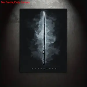 1 Piece/Set Frameless Canvas Painting Print Poster, Artwork, Modern minimalist design, Classic Minimalism Sci-Fi Pop Art,Darksaber,Perfect Gift for Movie Lovers,Ideal Gift for Bedroom,Study,Office,Living Room,Mural,Wall Decor