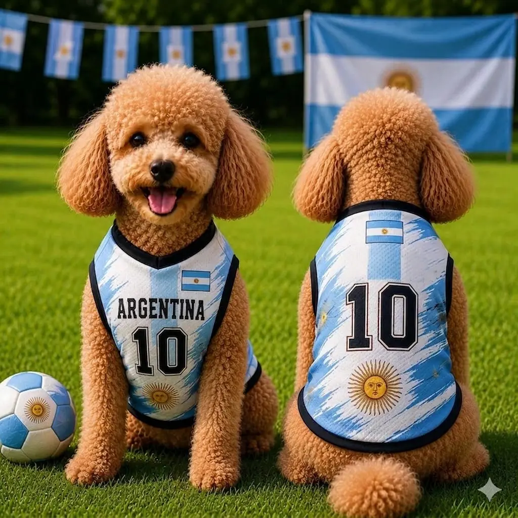 Print Argentina Pet Soccer Jersey, Football Pet Jersey, Soccer Outfit for Dogs Cats, Gift for Dogs Cats