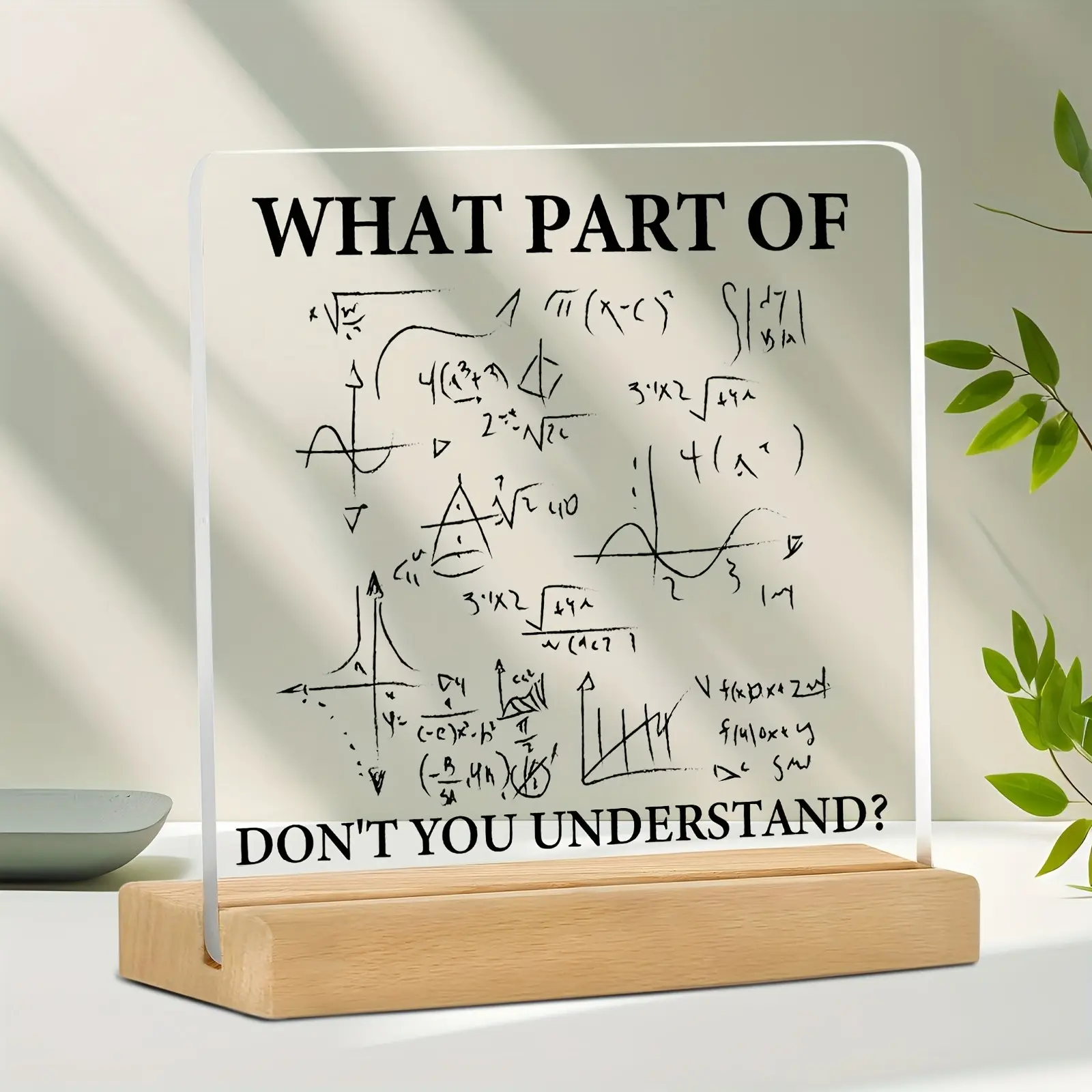 Math Teacher Gift & Engineer Present, Acrylic Math Equation Sign, Academic Classroom Decor, Birthday Gift for Educators & Math Lovers
